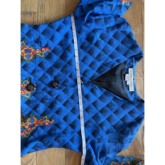 Vintage 100% Silk Asian Floral Anne Crimmins for Umi Collections Blazer Size 10 - Picture 13 of 13